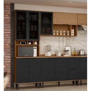 Imagem de Paneleiro 70cm 4 Portas Toscana Espresso Móveis Freijó/Nero