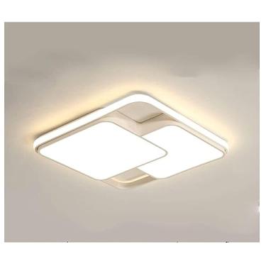 Imagem de Luminária De LED De Sobrepor Quadrada Bivolt 32W 3 Em 1 Com Luz Central Dupla (Branco)