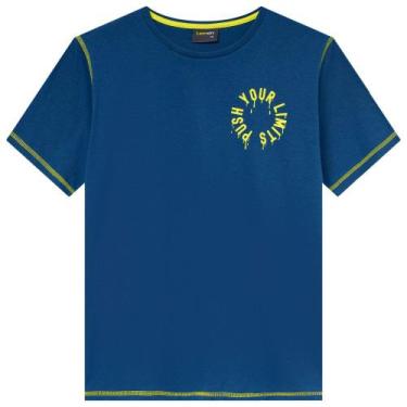 Imagem de Camiseta Juvenil Lemon Em Algodão Estampa Na Altura Do Peito Azul