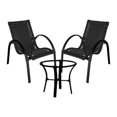 Imagem de Conjunto de Mesa de Centro e 2 Cadeiras Garden para Área Externa