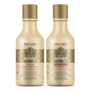 Imagem de Inoar Tratamento Reconstrução Shampoo Hidratação E Condicionador Leave-in Tratamento Reparador Capilar Absolut Daymoist 250ml Botânico E Vegano INOAR