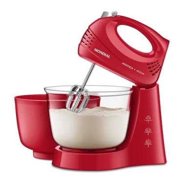 Imagem de Batedeira Bella Massa, Mondial, Vermelha/Inox, 500W, 220V - B-55-R