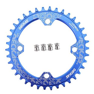 Imagem de DJC Corrente de bicicleta 104 mm BCD redondo/oval MTB 104BCD 7/8/9/10/11/12 velocidade dente largo estreito alumínio 7075 super leve 30T 32T 34T 36T 38T 40 42 DH XC Trail Fat Bike (3# Redondo Azul, 34T)