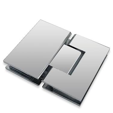 Imagem de CKB Dobradiça de porta de chuveiro de latão sólido de 180 graus, projetada para vidro temperado de 5/16" (8 mm) a 12 mm de espessura, kit de ferragens para porta de chuveiro sem moldura com acabamento cromado polido