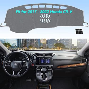 Imagem de AUQDD Capa de painel cinza tapete de flanela para painel de painel personalizado para Honda CR-V CRV CRV CRV antirreflexo, antirreflexo, sem cheiro peculiar - sem HUD