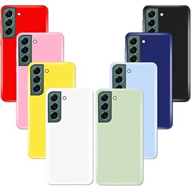 Imagem de (Pacote com 8) Capa para Samsung Galaxy S23 Plus, capa de telefone de proteção de gel de silicone macio à prova de choque para Samsung Galaxy S23 Plus+ 5G, vermelho, preto, azul escuro, amarelo, rosa,