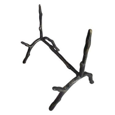 Imagem de Lulu Decor, Suporte de livro estilo galho de ferro fundido, cavaletes, suporte para imagem, exibição de imagem, suporte para livro de cozinha, suporte para bíblia, preto antigo (cavalete CI20)