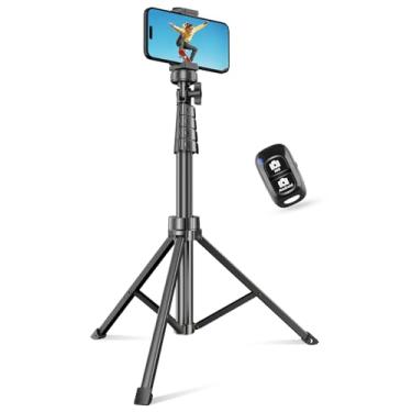 Imagem de SENSYNE Tripé de telefone de 62 polegadas e bastão de selfie, suporte de tripé extensível para celular com controle remoto sem fio e suporte de telefone, compatível com iPhone Android e câmera