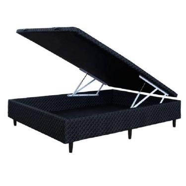 Imagem de Cama Box Baú Casal Odin Sem Colchão 138x188x30cm Umaflex Preto
