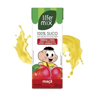 Imagem de LIFE MIX Turma da Mônica - Suco de Maçã em Caixinha - 100% Suco, Sem Adição de Açúcares, Sem Conservantes e Corantes, Ômega 3 DHA, Vitaminas C e D, Cálcio, Fibras - Vegano - 200ml