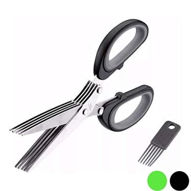 Imagem de Tesoura 5 Lâminas - Corta Temperos legumes Picotadora De Papel