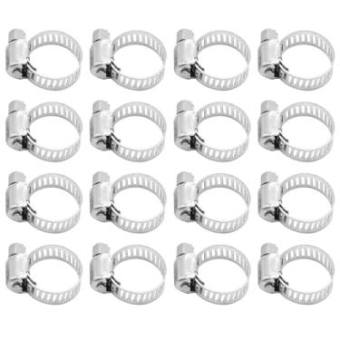 Imagem de VIKKSAER Braçadeira de mangueira resistente de 16 peças, braçadeiras de cabo de aço inoxidável 304, braçadeira de linha de combustível ajustável para jardim de radiador automotivo (11/16-1 - 1/10.2