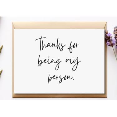 Imagem de TEEMI - Thanks for Being My Person/just Because Card/Thank You Gift for Friend/Card for Best Friend/BFF Card/Best Friend Birthday Card