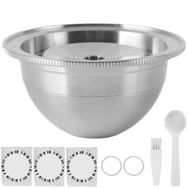 Imagem de Filtro de cápsula de café, cápsula de café reutilizável de aço inoxidável 5,8 x 5,8 x 3 cm para máquina de café Vertuoplus Plus Vertuoline GCA1 Delonghi ENV 135 (75 ml)