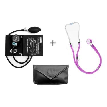 Imagem de Kit Rappaport Estetoscópio Duplo P. A. MED + Esfigmomanometro Aparelho De Medir Pressão Arterial NEW INNOVA PLUS