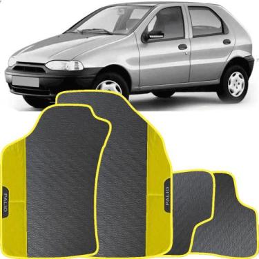 Imagem de Lindo jogo tapete carro automotivo amarelo fiat palio g1 1996 a 2003 t