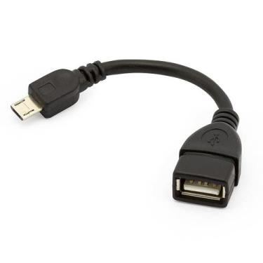 Imagem de Cabo MD9 USB A (F) x Micro USB (V8) 14cm OTG - Preto