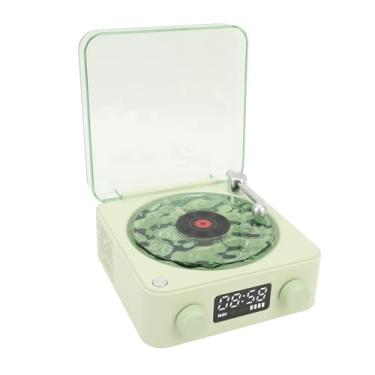 Imagem de Toca-discos Vintage para Quarto, Alto-falante Bluetooth Com Relógio e Luz Noturna, Display de Tempo Nítido, Alto-falante Estéreo Giratório de 4 Modos Com Som Estéreo Cristalino