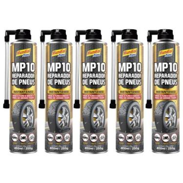 Imagem de Kit 5 reparador de pneu furo instantâneo 400ml carro bike moto mundial