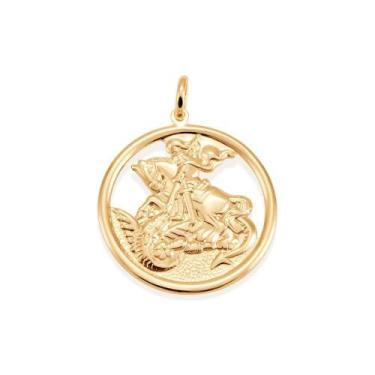 Imagem de Pingente  banhado ouro 3x 24k 18k e 22k  masculino são jorge vazado me