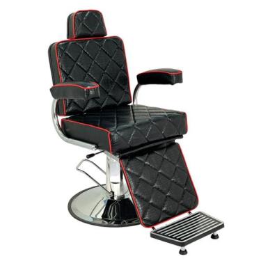 Imagem de Poltrona Cadeira Reclinável De Barbeiro E Salão - BM MOVEIS, Preto Cro