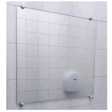 Imagem de Espelho para Banheiro Simples de Vidro Quadrado de Parede - Cebrace ou