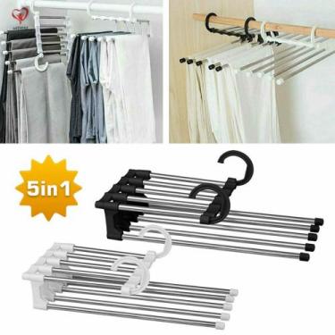 Imagem de Cabide Multifuncional para Calças em Inox 5 em 1 Branco - Arthouse