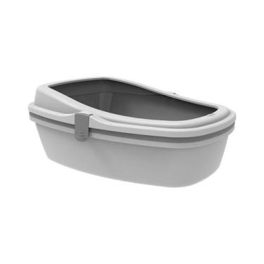 Imagem de Bandeja Sanitária Plast Pet Furba Cinza para Gatos - Grande