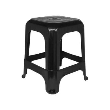 Imagem de Banco Plastico Banqueta Suporta Até 120kg - Jaguar, Preto