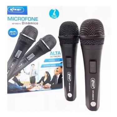 Imagem de Kit 02 Microfones Unidirecional Dinâmico Com Fio Profissional Modelo K