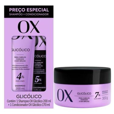 Imagem de Kit Ox Shampoo 200ml e Condicionador 4% Glicólico 170ml Mais Máscara O