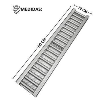 Imagem de Grelha Pluvial Inox304 10x50 Reforçada modelo Tubinho e Tela - FICONE 