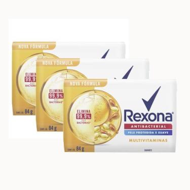 Imagem de Kit 3 Sabonete em Barra Rexona Antibacterial Multivitaminas 84g