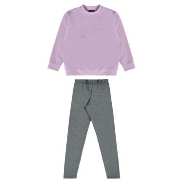 Imagem de Conjunto Blusão e Calça Infantil para Menina Guloseima, Roxo, 1