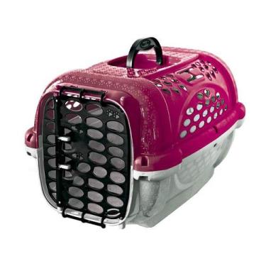 Imagem de Caixa de Transporte Panther Pop Plast Pet Rosa para Cães e Gatos - Tam