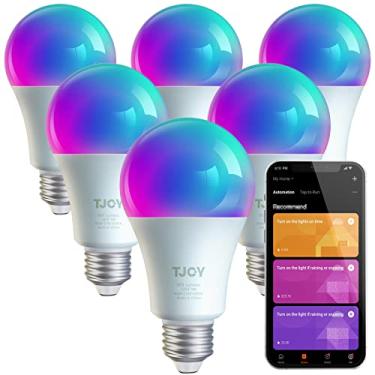 Imagem de TJOY Pacote de 6 Lâmpadas Inteligentes Alexa, Lâmpada Led Wifi Funciona com Alexa e Google Home, Mudança de Cor Rgb Regulável 2700-6500K Controle de Aplicativo Inteligente (Somente 2,4 Ghz), A19 E26 9