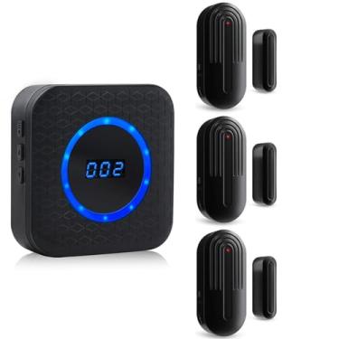 Imagem de SanJie Carrilhão de Porta Sensor de Porta Alarme Carrilhão de Porta Quando A Porta Se Abre para Escritório Doméstico Carrilhão de Entrada de Porta Comercial com Alcance de 800 Pés 55 Carrilhões 5 Níve