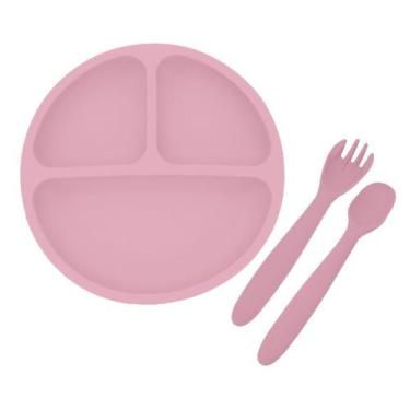 Imagem de Jogo para Refeição Infantil Mimo SN23156 Silicone Rosa - Mimo Style
