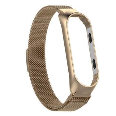 Imagem de Kit 2 Pulseiras NSmart compatíveis com Mi Band 4 / 3 em Aço Inoxidável