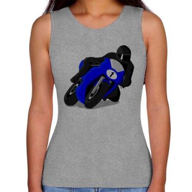 Imagem de Regata Feminina Moto Corrida - Foca na Moda, Cinza, P