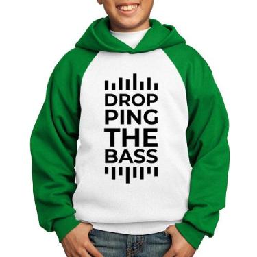 Imagem de Moletom Infantil Dropping The Bass - Foca na Moda, Branco, Verde, 12