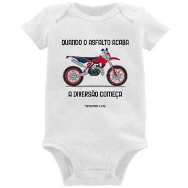 Imagem de Body Bebê Motocross 4 Life - Foca na Moda, Branco, GG
