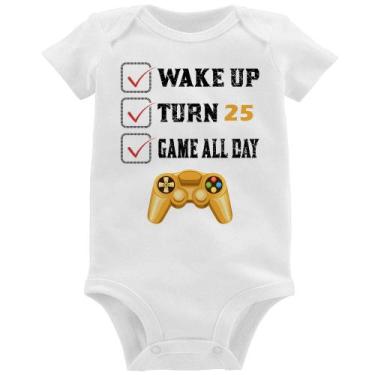 Imagem de Body Bebê Wake Up, Turn 25, Game All Day - Foca na Moda, Branco, GG