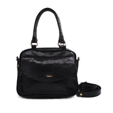 Imagem de Bolsa de couro tiracolo preta Débora - Lançamento