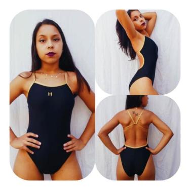 Imagem de Maiô FIT Preto com det. para natação ou hidroginástica Hidromania Rio 
