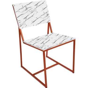 Imagem de Cadeira de Jantar Sala Escritório Dakota em Aço e MDF - Cobre e Vulcan