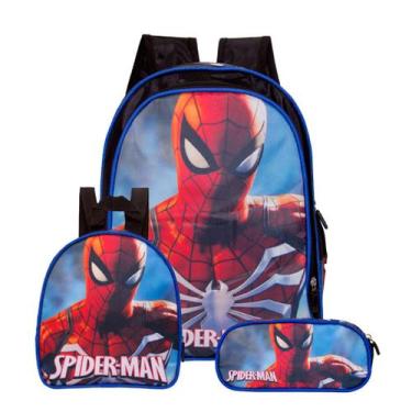 Imagem de Mochila Masculino Infantil Lancheira e Estojo Homem Aranha - TOYS 2U