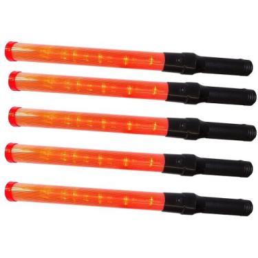 Imagem de Bastao Sinalizador Fluorescente Grande Kit 5 Uni Sinal Transito Baliza