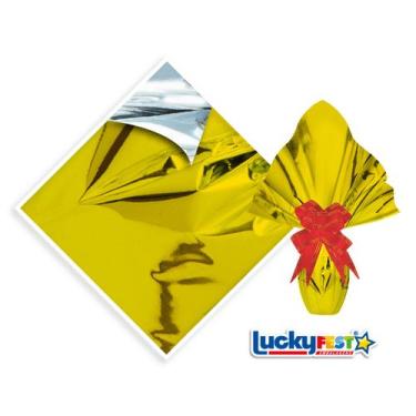 Imagem de Saco Ovo de Páscoa 100g a 150g + Laço Ouro Brilhante - 25 un - Luckyfe