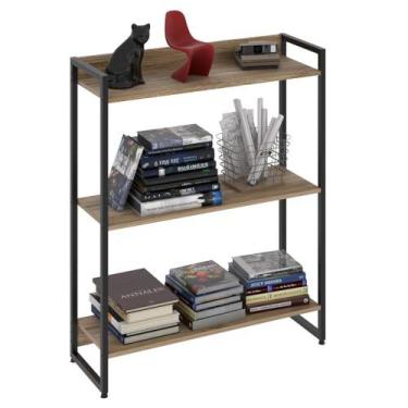 Imagem de Estante Livreiro Dynamica Industrial 80cm 3 Prateleiras C08 Carvalho -